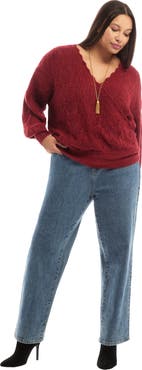 June + Vie Cropped Boat Neck Sweater