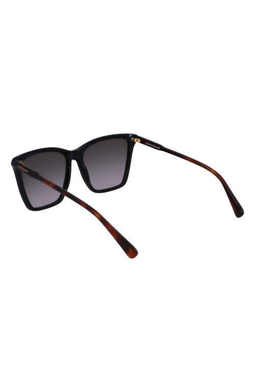 Longchamp Le Pliage 56mm Gradient Rectangular Sunglasses In Black