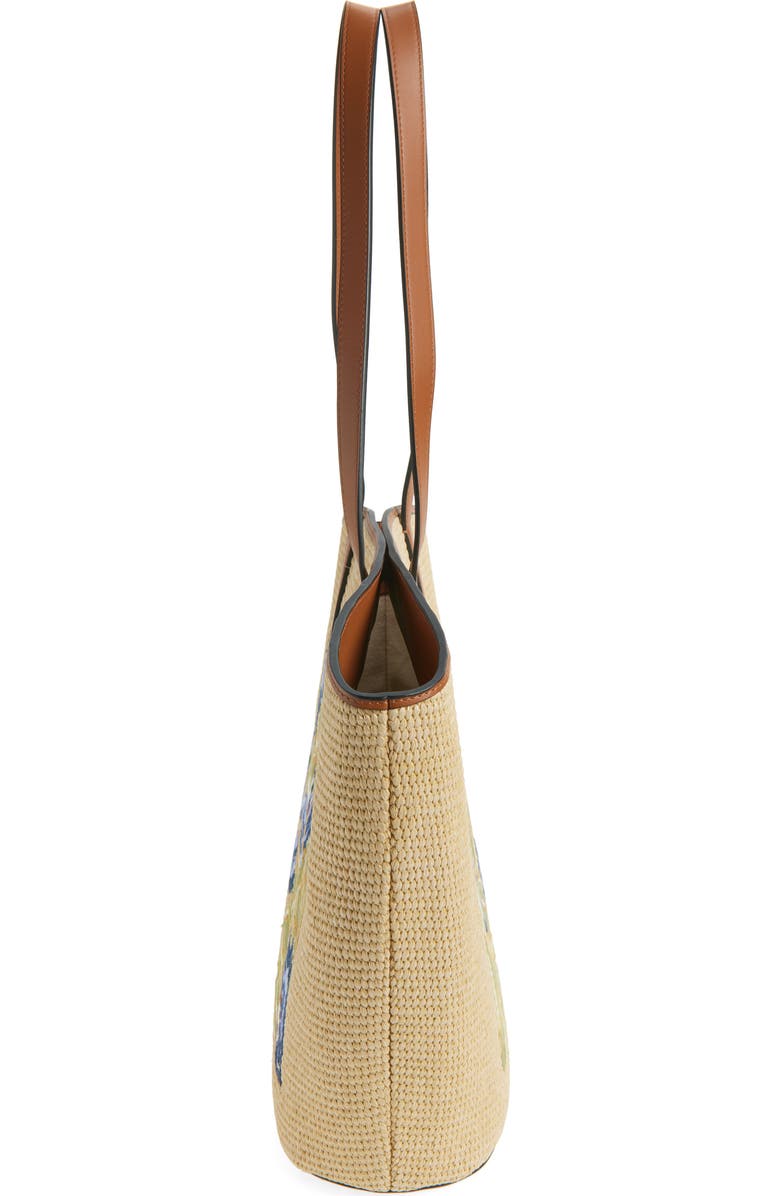 FARM Rio Large Embroidered Raffia Basket Tote, Alternate, color, Sunny Paradise Embroidery