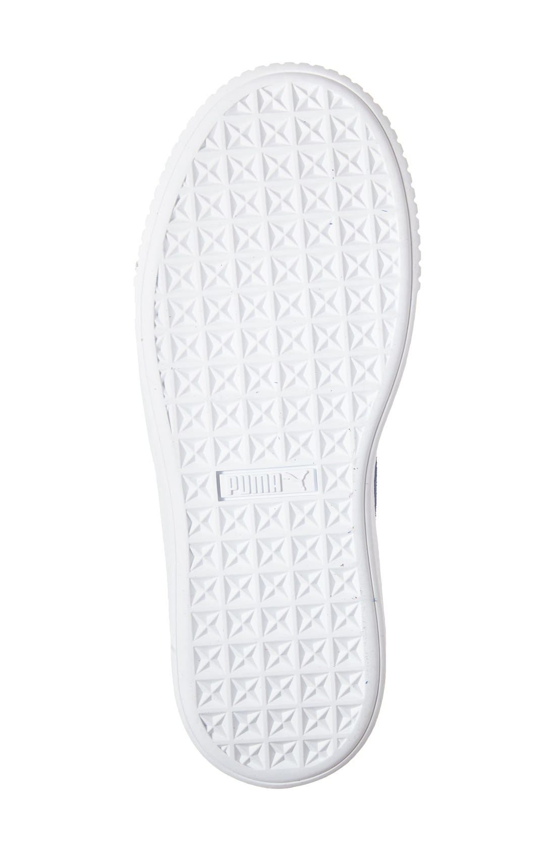 Suede Platform Sneaker, Alternate, color, PEACOAT/ WHITE