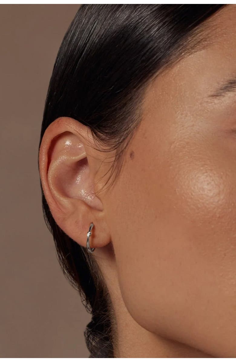 Bearfruit Jewelry Sterling Silver 18k Gold Plated Hannah Hoops Classic Dainty, Alternate, color, Silver