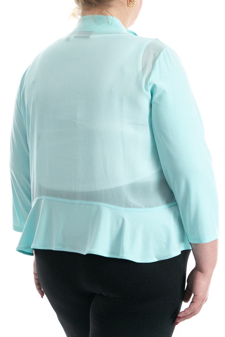Ruffle Trim Bolero Cardigan (Plus Size, Alternate, color, ROBINS EGG