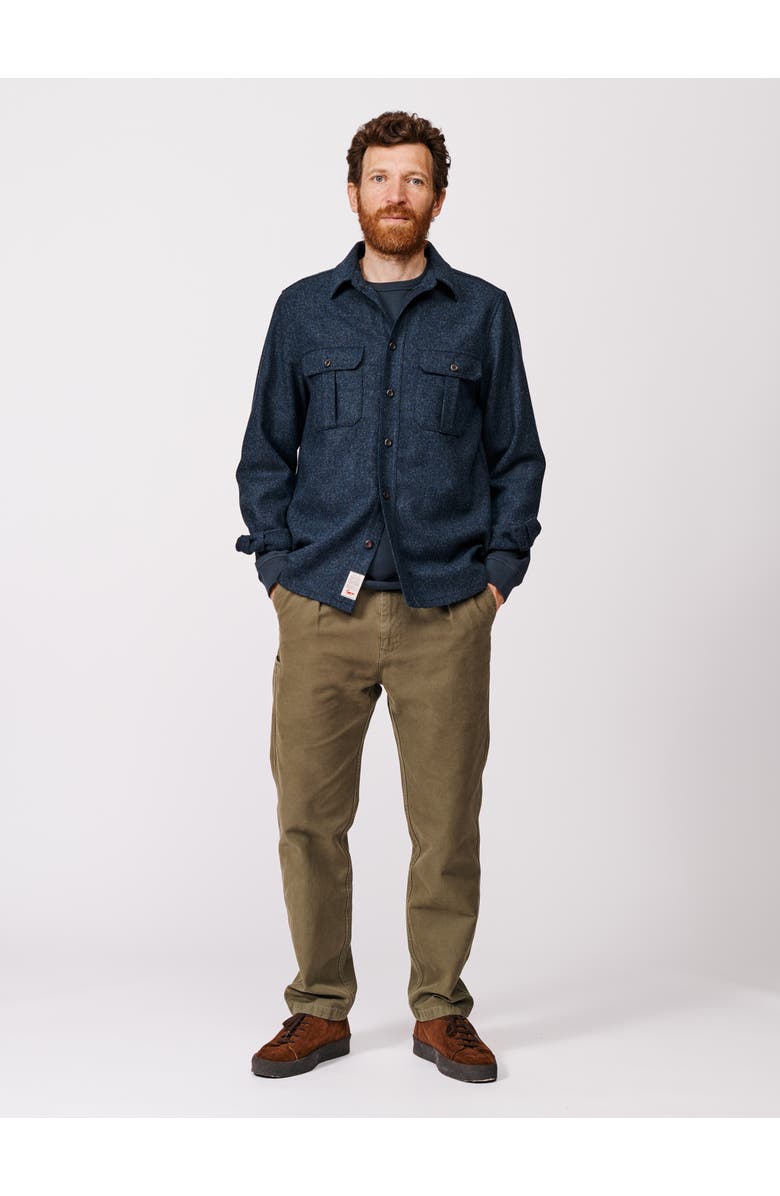 Aubin Ravendale Wool Shirt, Alternate, color, Navy Herringbone