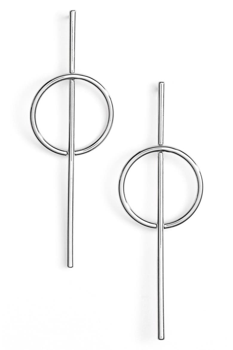 Argento Vivo Bar Drop Earrings, Main, color, SILVER