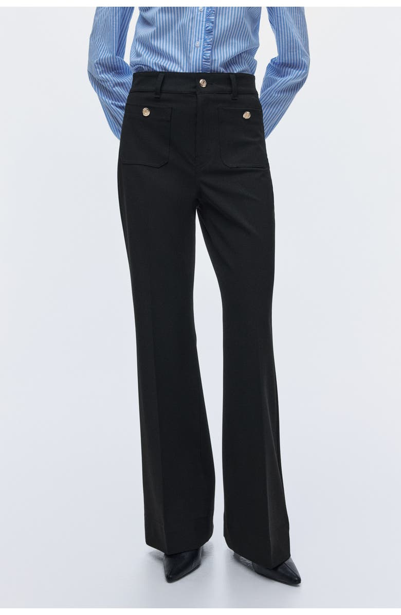 H&M Flared Twill Trousers, Alternate, color, 