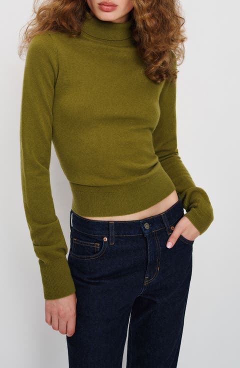 Jett Cashmere Turtleneck Crop Sweater