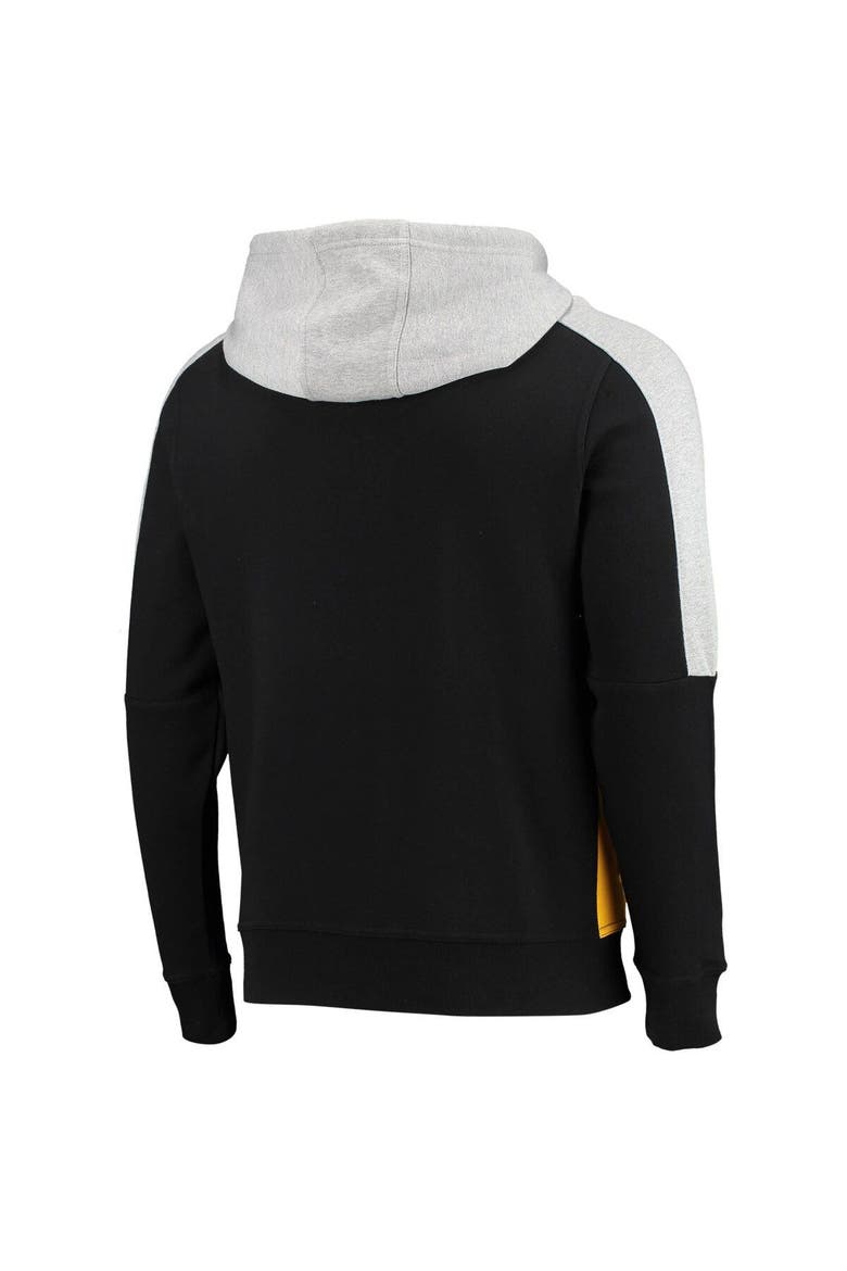 Men's Starter Black/Gold Pittsburgh Steelers Playoffs Color Block Full-Zip Hoodie, Alternate, color, Black