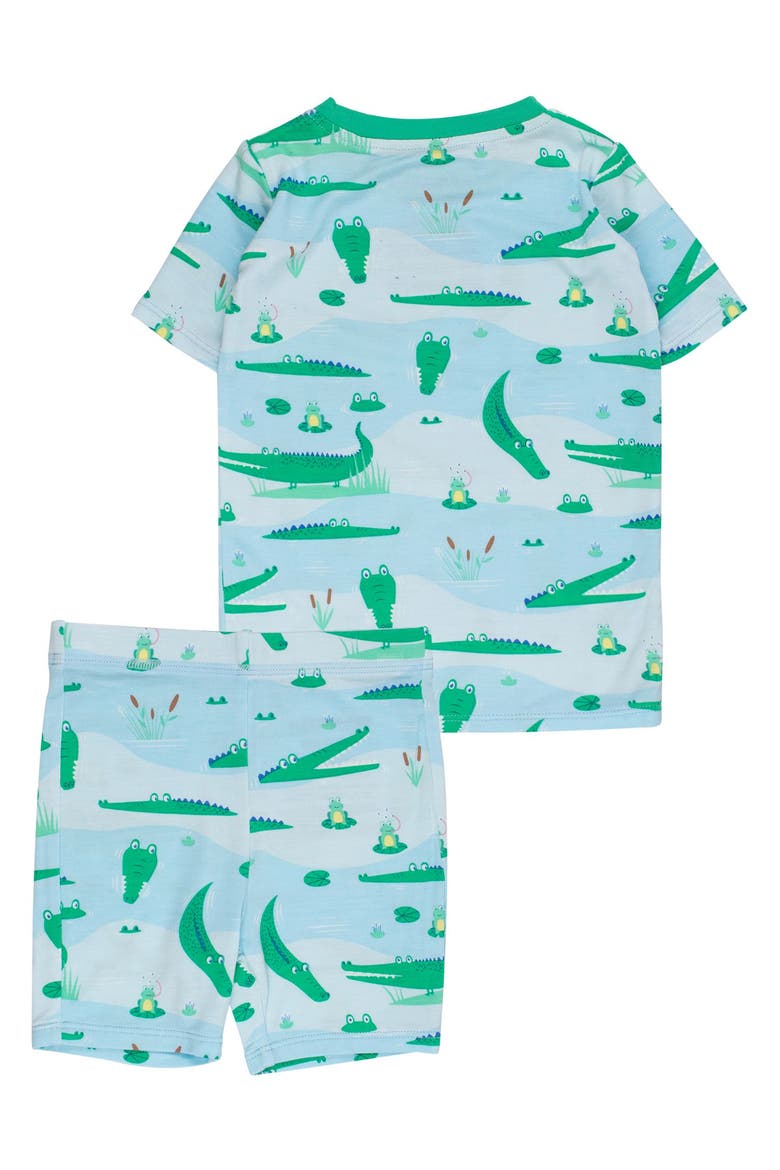 Gender Inclusive Short Sleeve Pajama Set, Alternate, color, Alligator Adventure