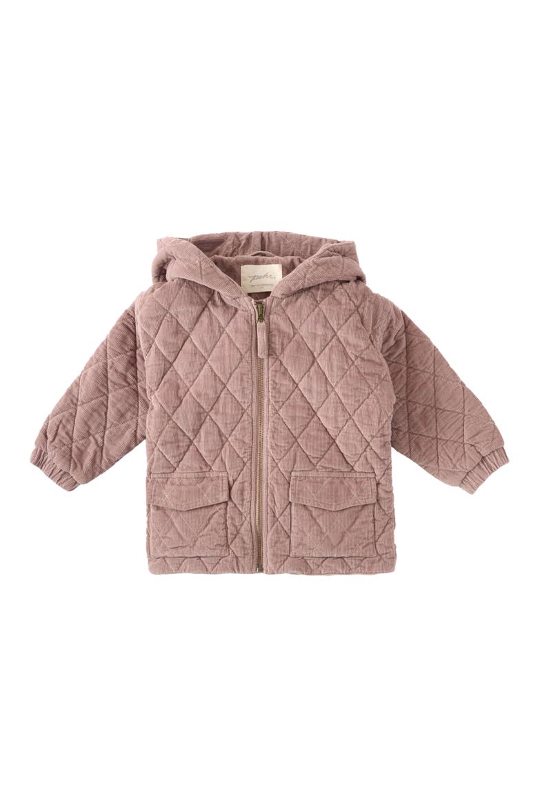 Organic Cotton Corduroy Quilted Hooded Jacket, Main, color, HARBOR
