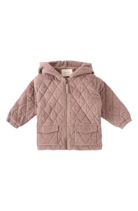 Organic Cotton Corduroy Quilted Hooded Jacket