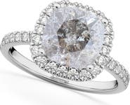 ALLUREZ Cushion Cut Salt & Pepper Diamond Engagement Ring 14k