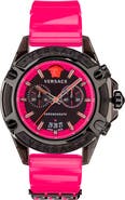 Versace Icon Active Chronograph Silicone Strap Watch, 44mm