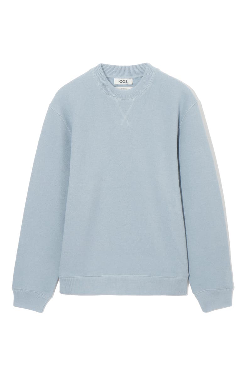 COS Relaxed Fit Textured Jersey Sweatshirt, Alternate, color, Blue Dusty Light Highlig