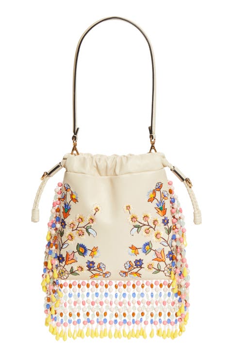 Kalispera Embroidered Leather Shoulder Bag