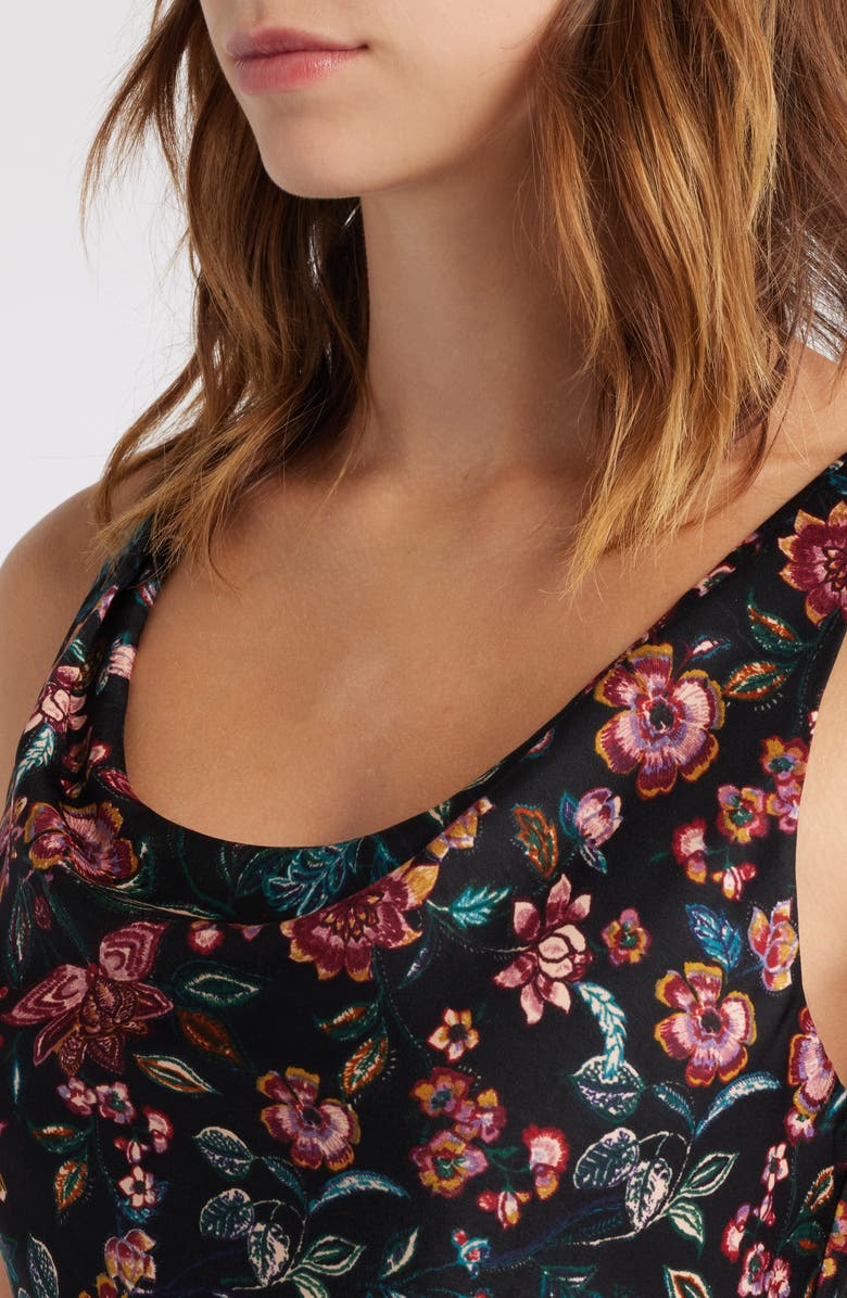 WAYF Keira Floral Sleeveless Gown, Alternate, color, Black Allover Floral