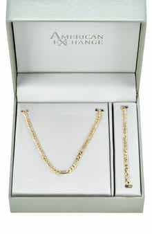 Men's Figaro Necklace & Bracelet Set