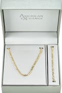 AMERICAN EXCHANGE Men's Figaro Necklace & Bracelet Set