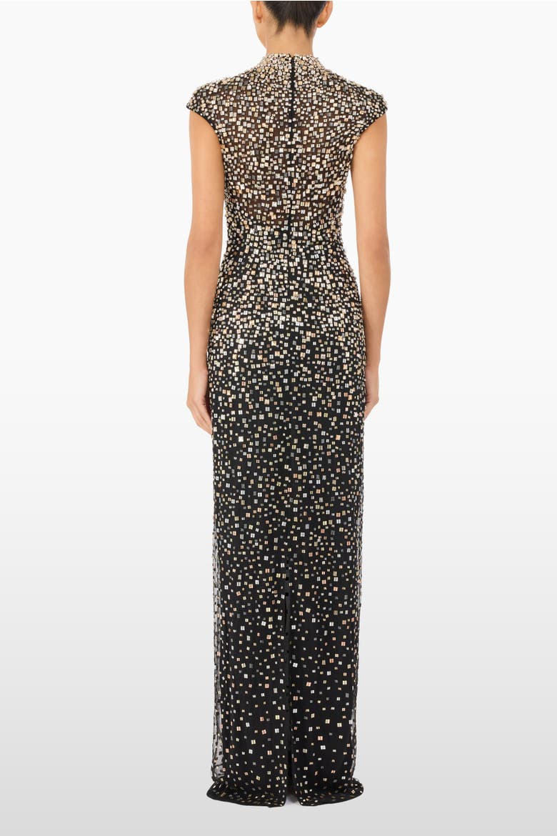 Treasure Beaded Maxi Dress, Alternate, color, Liquorice