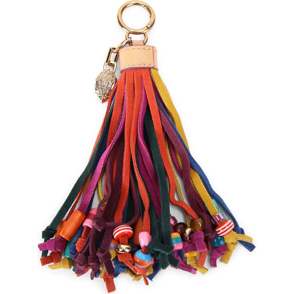 Kurt Geiger London Leather Beaded Tassel Charm In Multi