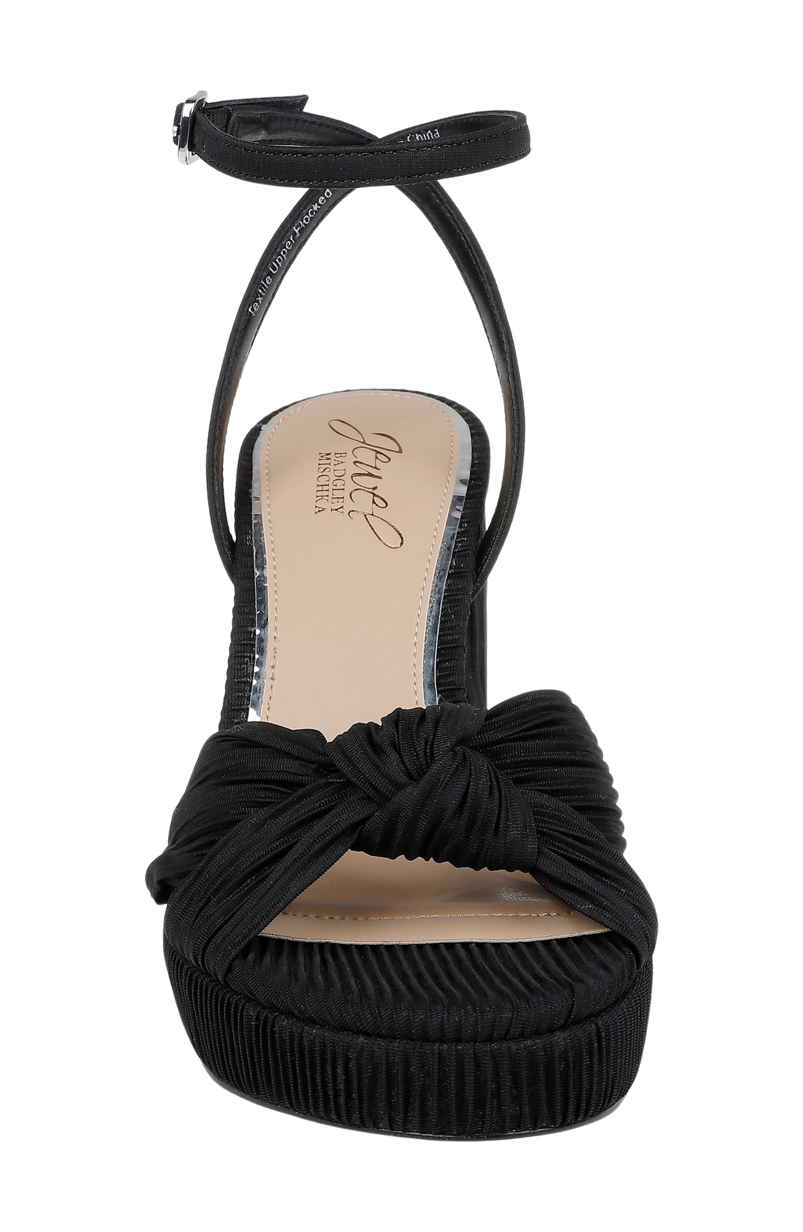 Jewel Badgley Mischka Tyler Ankle Strap Platform Sandal, Alternate, color, Black Fabric