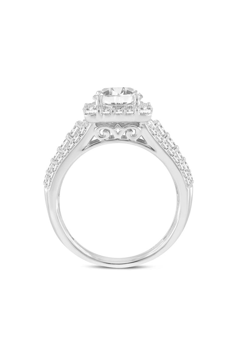 Sienna 14K White Gold Round Cut Lab Grown Diamond Halo Engagement Ring - 2.5 Ct, Alternate, color, 14K White Gold