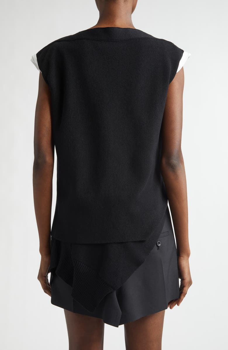 Sacai Suiting X Knit Dress, Alternate, color, Black