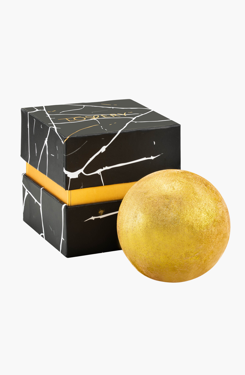 Lovery 14K Gold Earring and Bath Bomb Gift Set, Alternate, color, Bezel Synthetic Diamond