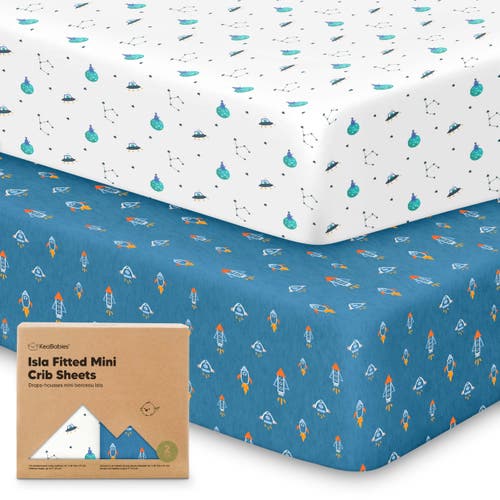 Keababies Isla Fitted Mini Crib Sheets In Space Quest