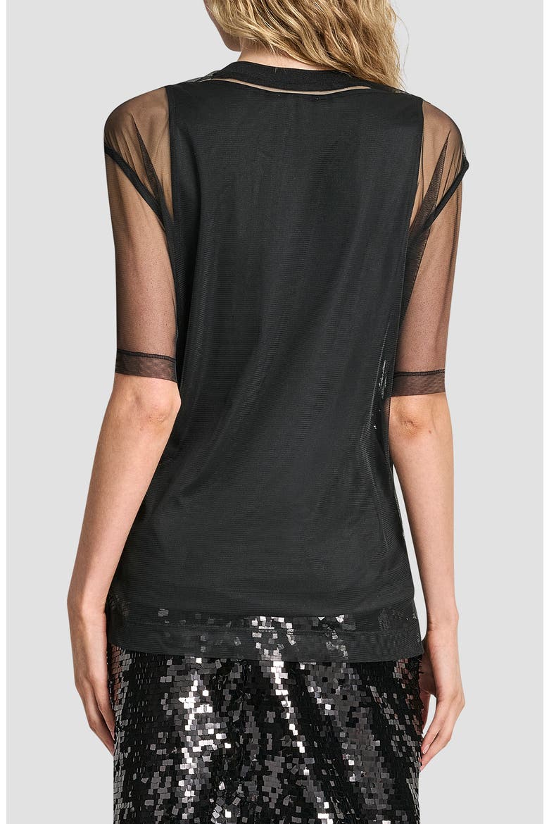 Layered Mesh Sequin Top, Alternate, color, BLACK