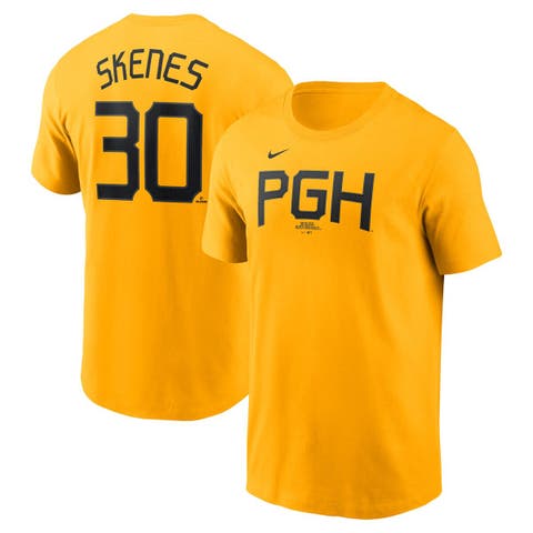 Men's Nike Paul Skenes Gold Pittsburgh Pirates Fuse Name & Number T-Shirt