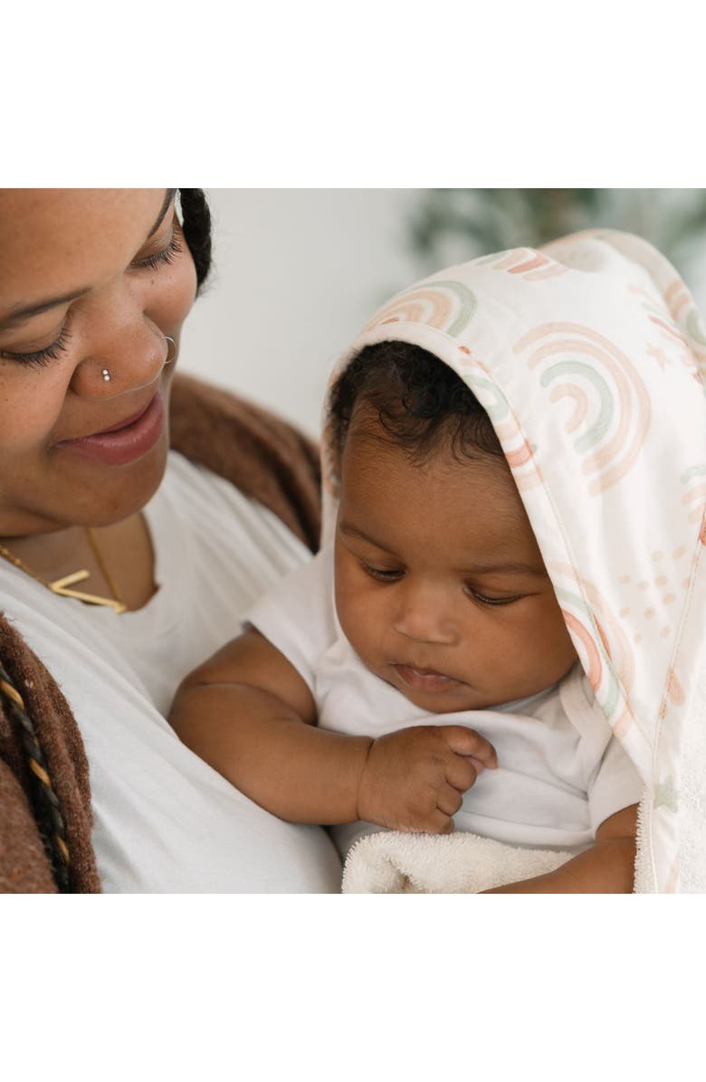 CRANE BABY Parker Hooded Cotton Muslin Towel, Alternate, color, Beige