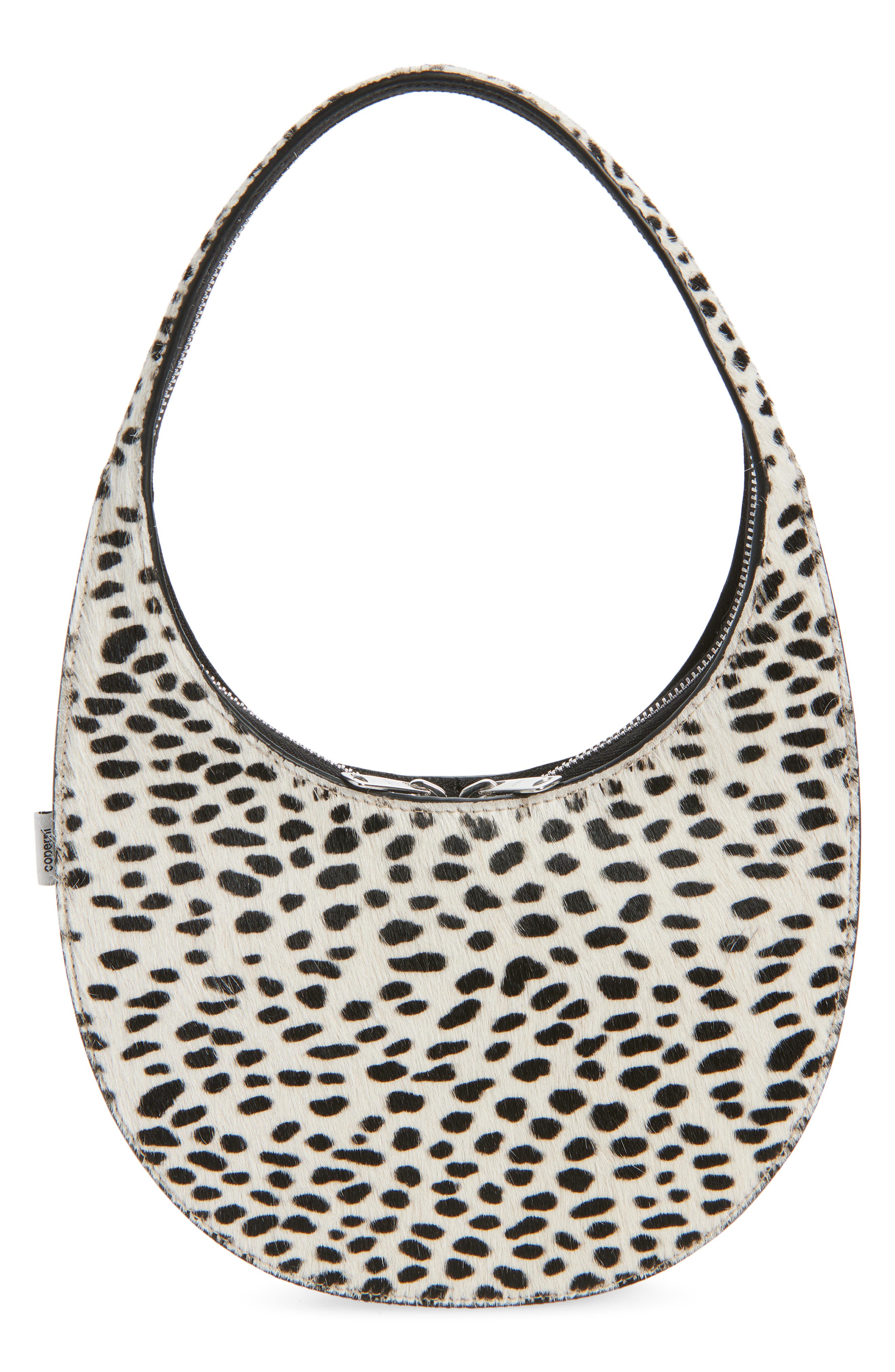 Coperni Soft Swipe Genuine Calf Hair Shoulder Bag, Main, color, White-Black Print