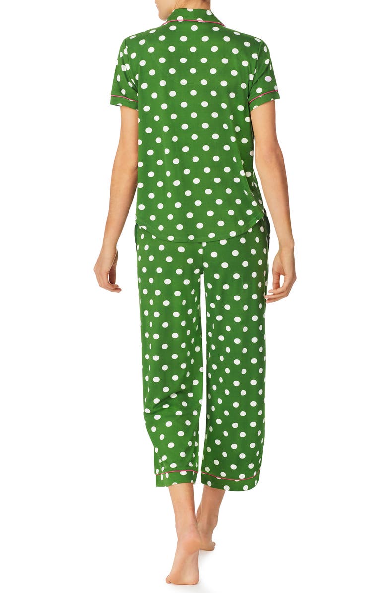 Kate Spade New York print crop pajamas, Alternate, color, Grn Dot