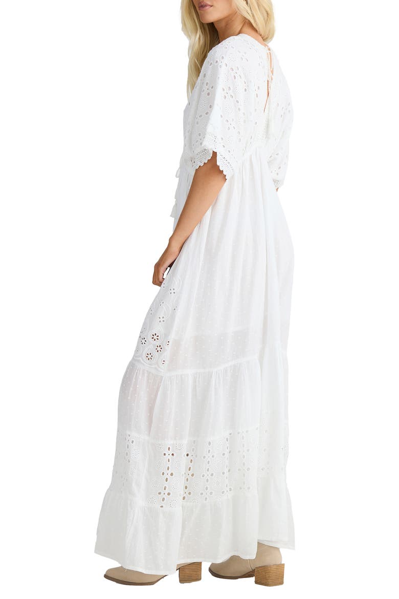 Nora Broderie Anglaise Tiered Maxi Dress, Alternate, color, WHITE