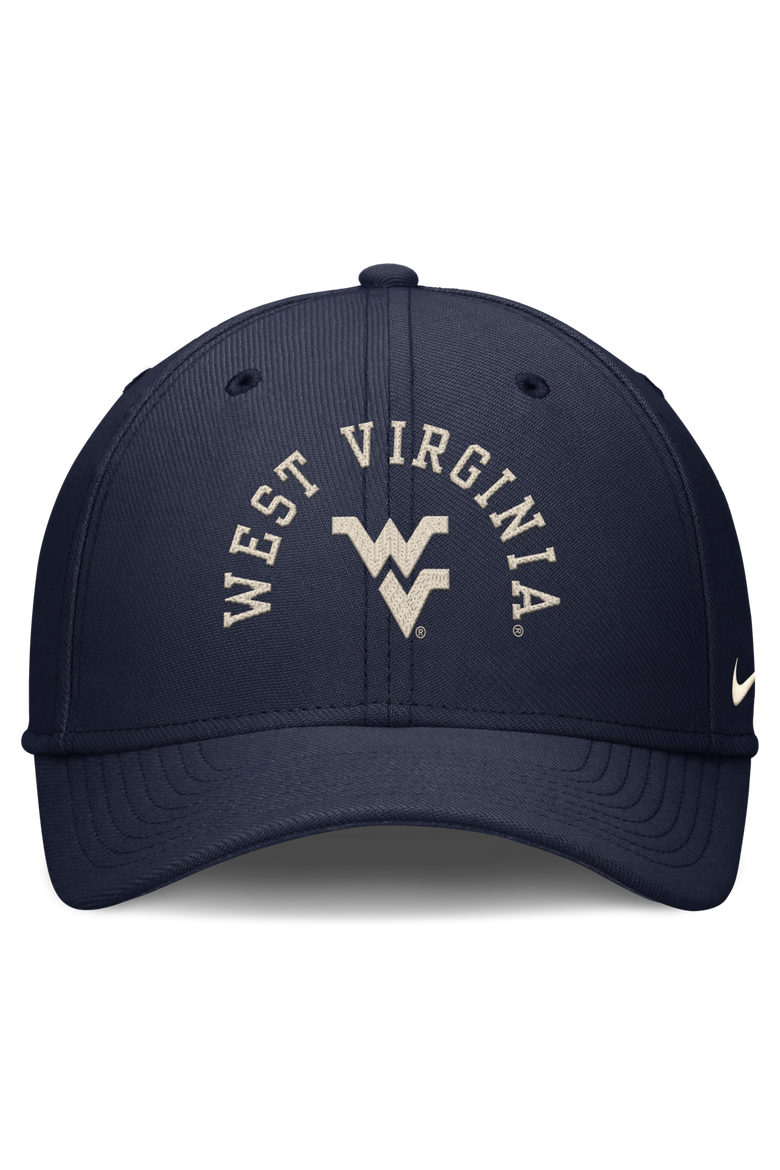 Men's Nike  Navy West Virginia Mountaineers Campus Prep Chained & Arched Swooshflex Flex Hat, Alternate, color, Navy