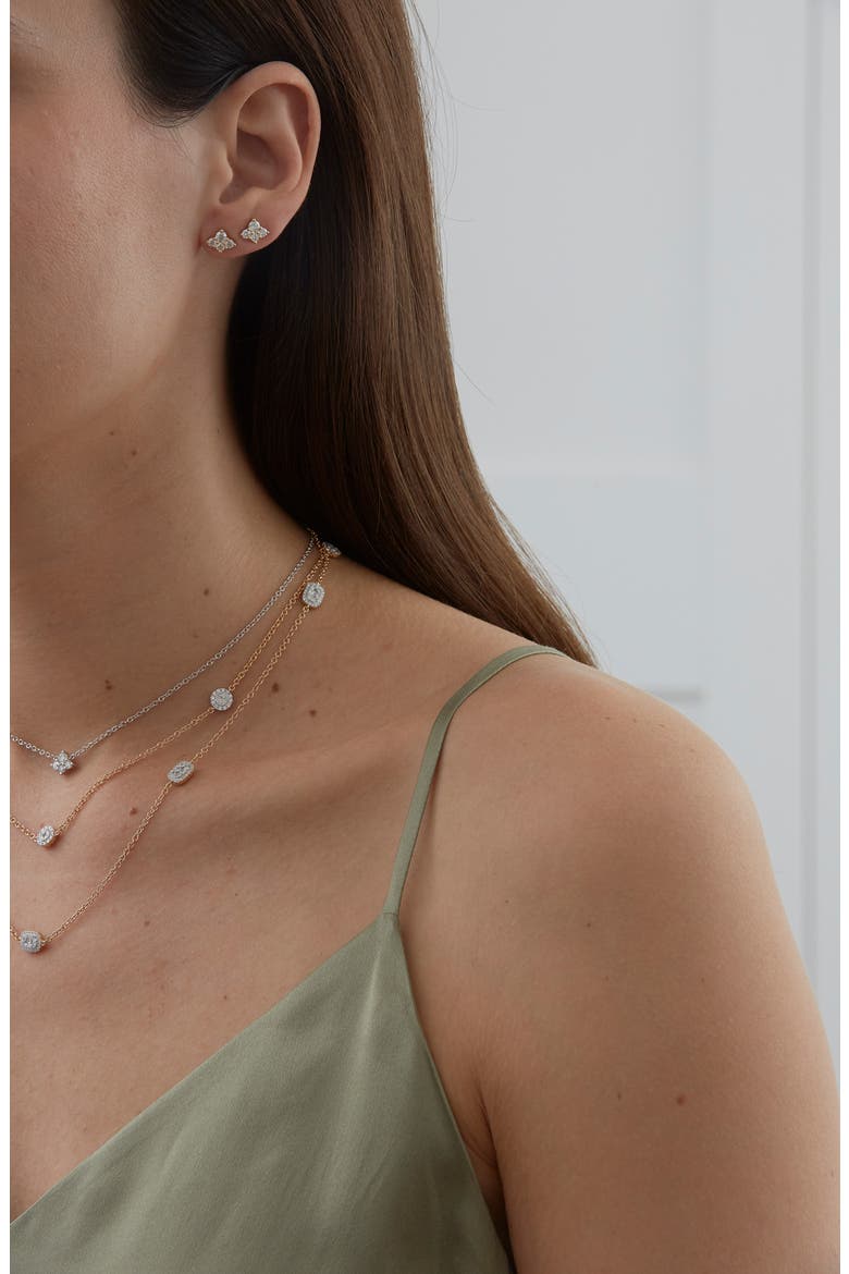 Dujour 4-Diamond Cluster Stud Earrings, Alternate, color, YELLOW GOLD