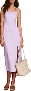 MINT VELVET Linen Bow Detail Midi Dress