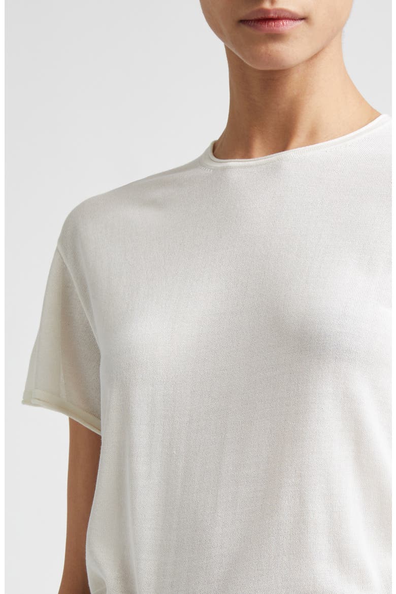 Silk Crepe T-Shirt, Alternate, color, ECRU