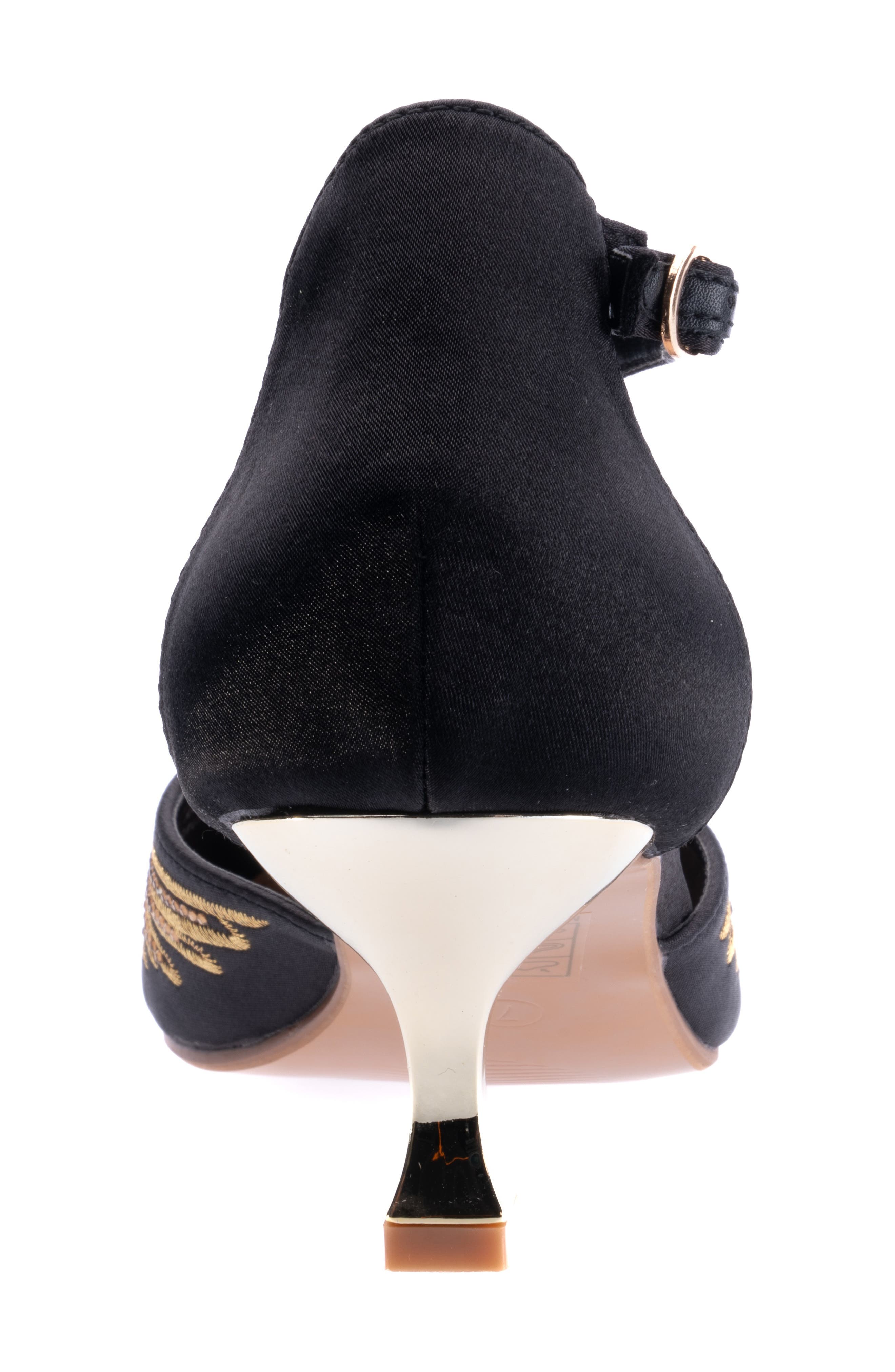 LADY COUTURE Kate Kitten Heel Pump, Alternate, color, Black/ Gold