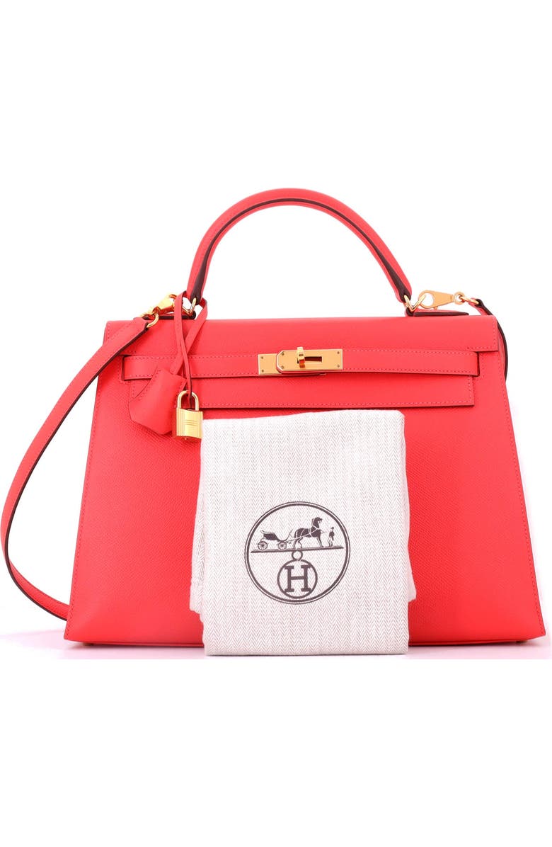 Pre-Owned Hermes Kelly Handbag Red Epsom with Gold Hardware 32, Alternate, color, Rouge Pivoine