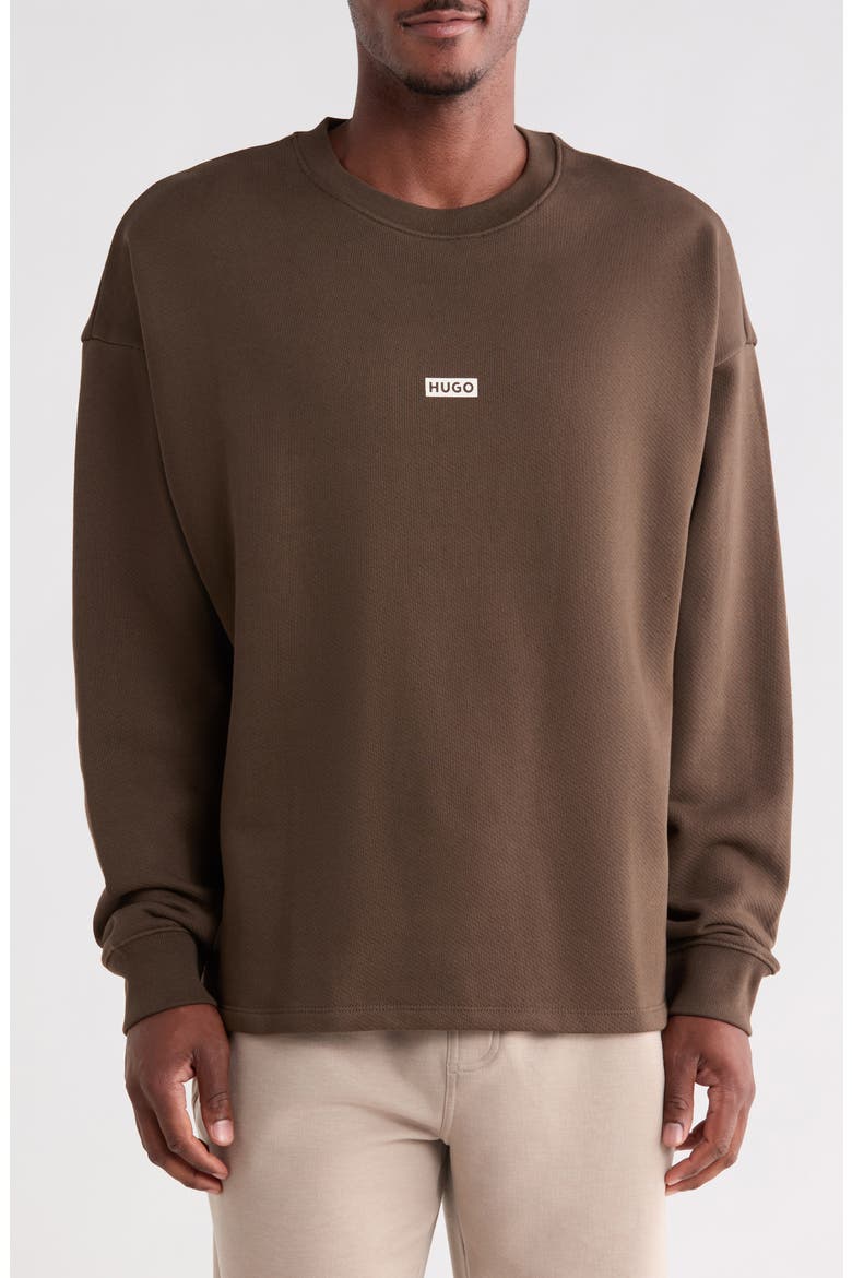 Naviu Cotton Sweatshirt, Main, color, DARK BROWN