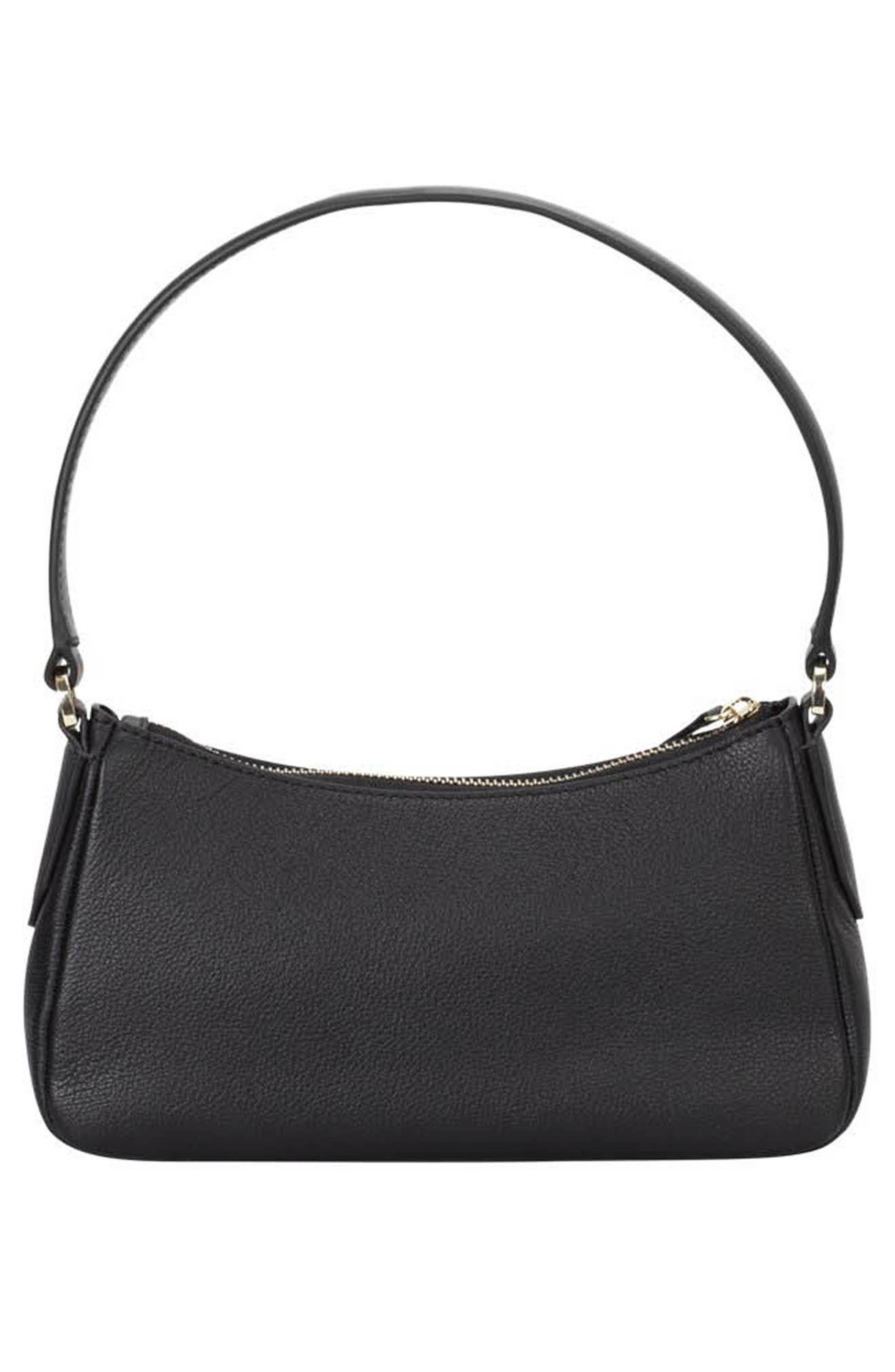 BOSS Small Alyce Leather Hobo Bag, Alternate, color, Black