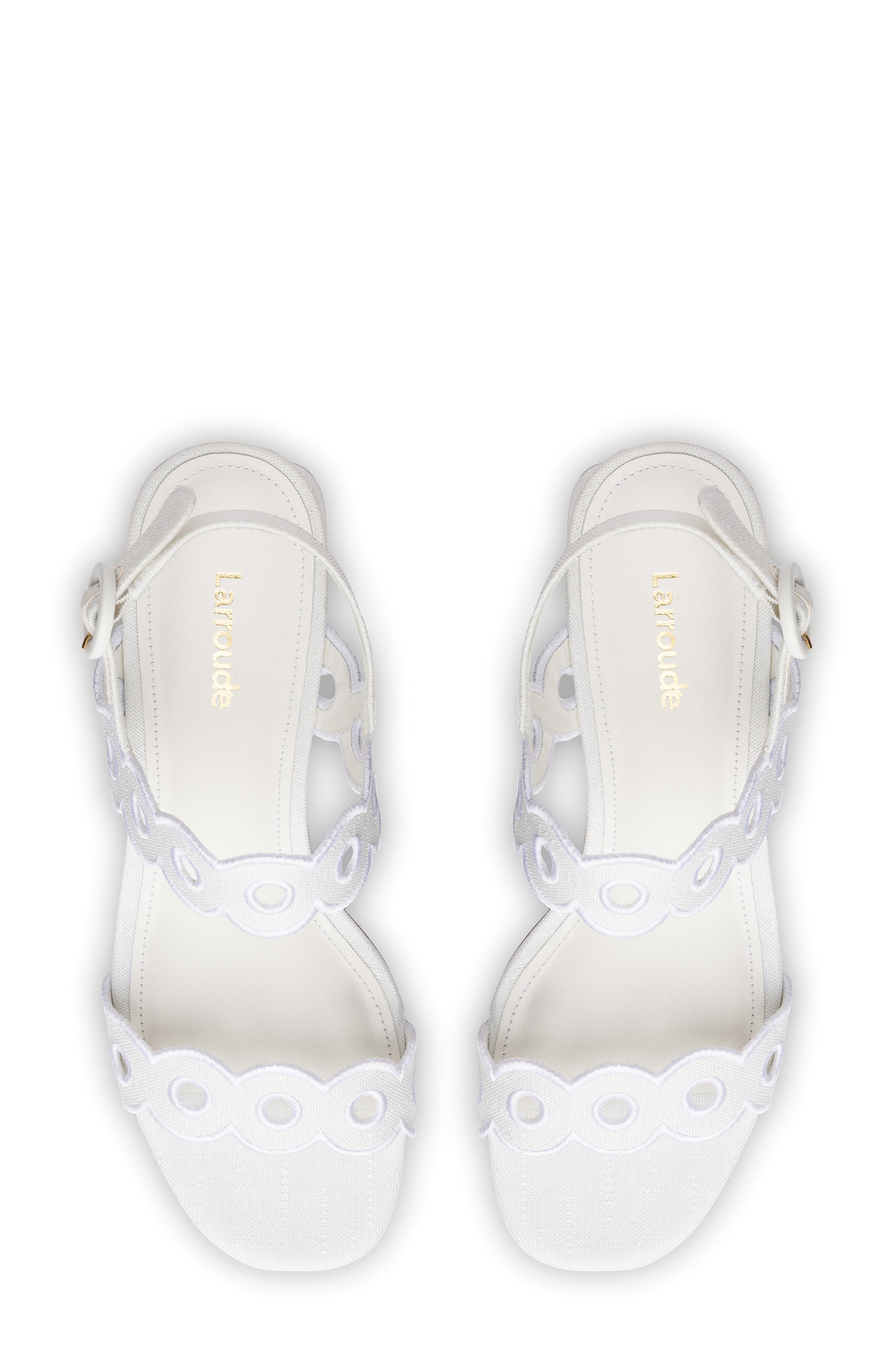 Larroudé Florence Broderie Slingback Sandal, Alternate, color, 