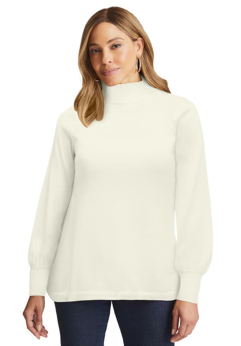 Ruffle Neck Pullover (Plus)