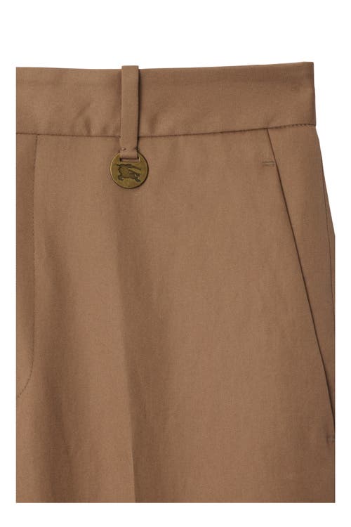 Burberry Gabardine Tailored Trousers In Warm Cocoa