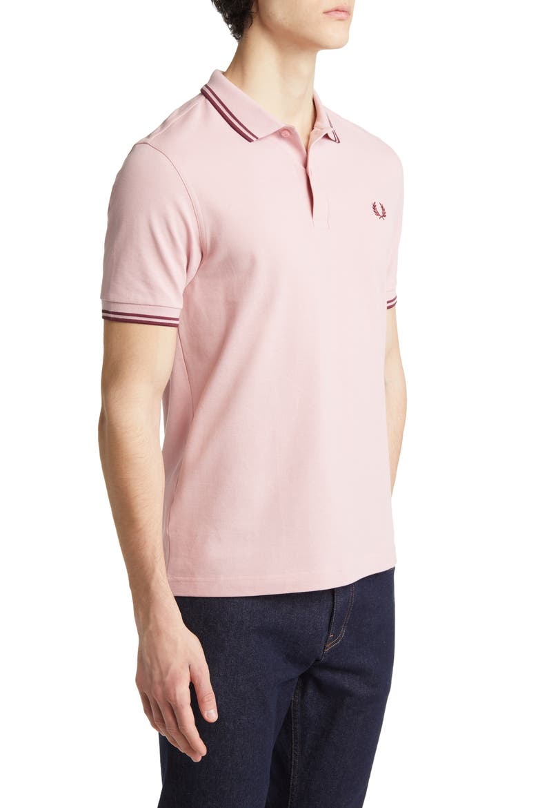Extra Trim Fit Twin Tipped Piqué Polo, Alternate, color, CHALKY PINK/ OXBLOOD