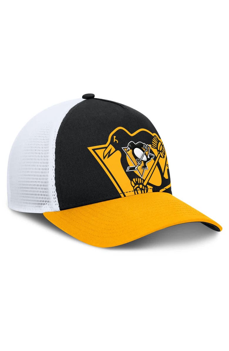 FANATICS Men's Fanatics Black/Gold Pittsburgh Penguins Authentic Pro A-Frame Rink Adjustable Hat, Alternate, color, Black
