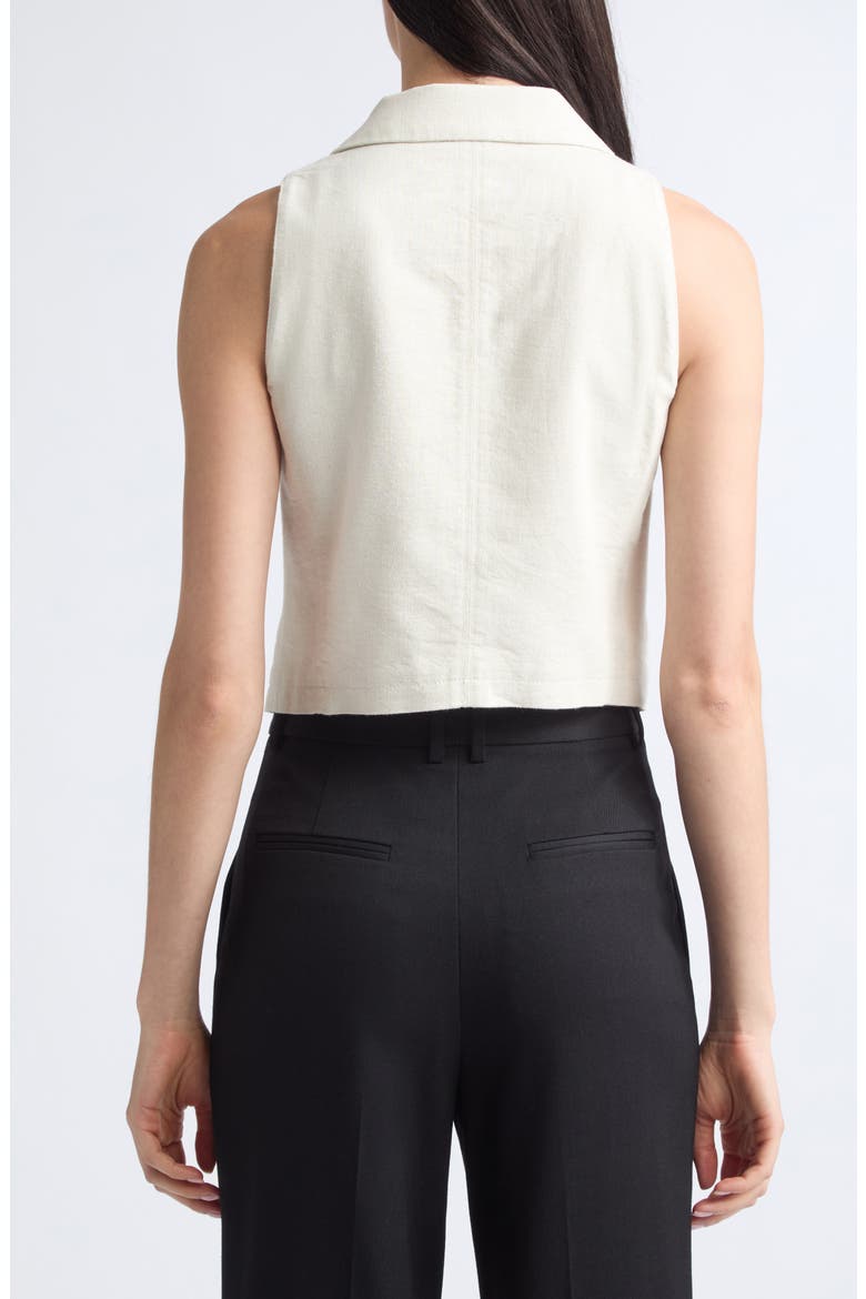 Peak Lapel Metallic Vest, Alternate, color, IVORY