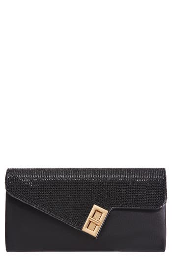 Lady Couture Chic Rhinestone & Satin Envelope Clutch