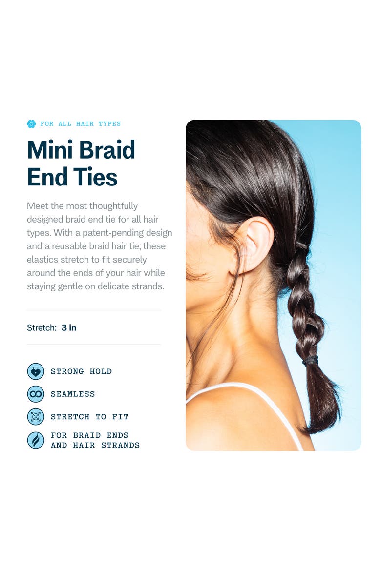 Braid Ends Medium Hair Bands, Alternate, color, Black